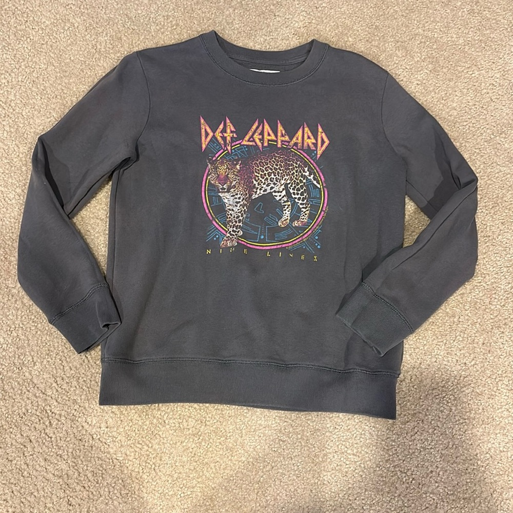 Abercrombie Kids Def Leopard crew neck sweatshirt